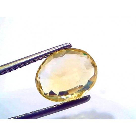 3.60 Ct IGI Certified Unheated Untreated Natural Ceylon Yellow Sapphire AAA