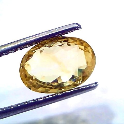 3.64 Ct IGI Certified Unheated Untreated Natural Ceylon Yellow Sapphire AAA