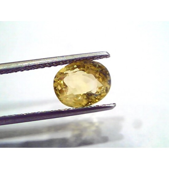 3.65 Ct IGI Certified Unheated Untreated Natural Ceylon Yellow Sapphire