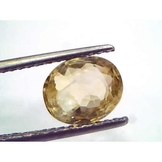 3.75 Ct GII Certified Unheated Untreated Natural Ceylon Yellow Sapphire