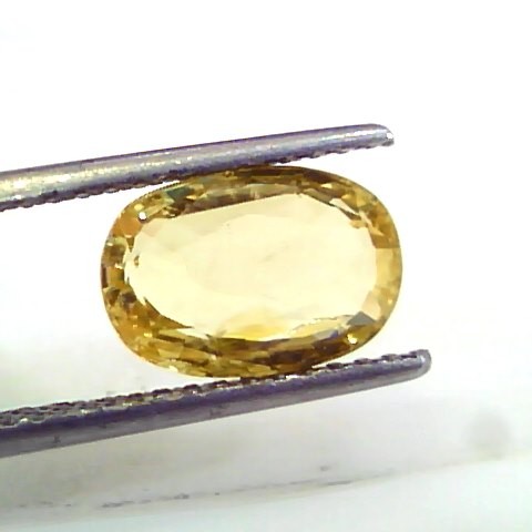3.78 Ct 6.25 Ratti Unheated Untreated Natural Ceylon Yellow Sapphire