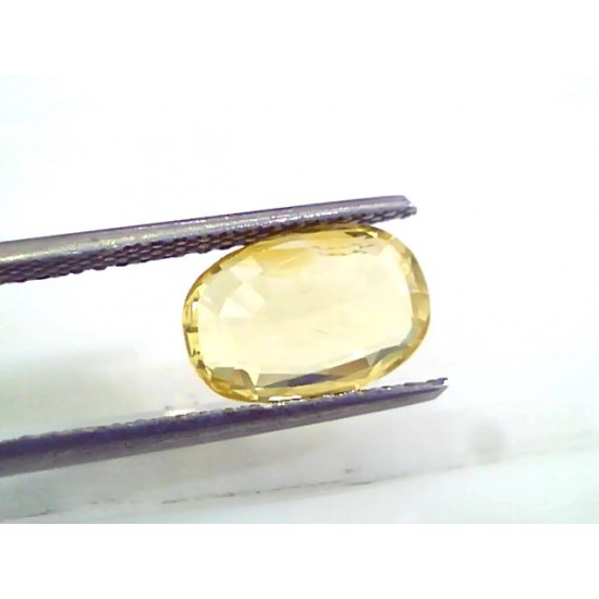 3.78 Ct 6.25 Ratti Unheated Untreated Natural Ceylon Yellow Sapphire