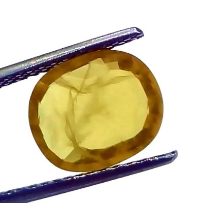 3.77 Ct Natural Yellow Sapphire Pukhraj Jupiter Gemstone (Heated) 3.77 Ct Natural Yellow Sapphire Pukhraj Jupiter Gemstone (Heated)