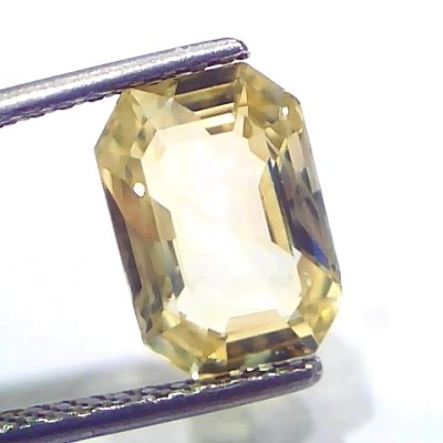 3.95 Ct GII Certified Unheated Untreated Natural Ceylon Yellow Sapphire AA