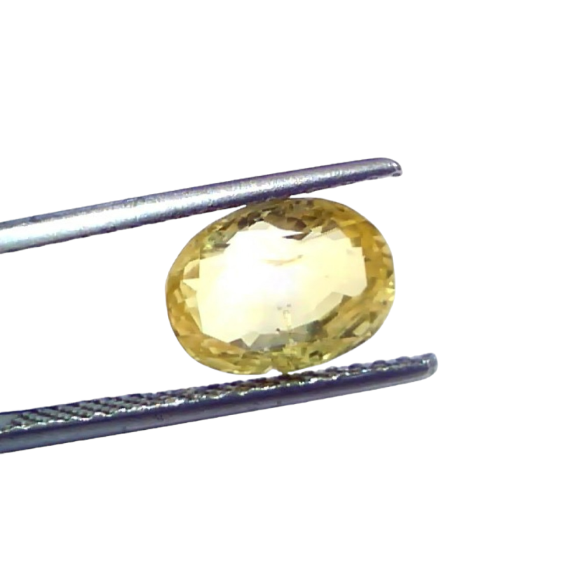 3.96 Ct GII Certified Unheated Untreated Natural Ceylon Yellow Sapphire