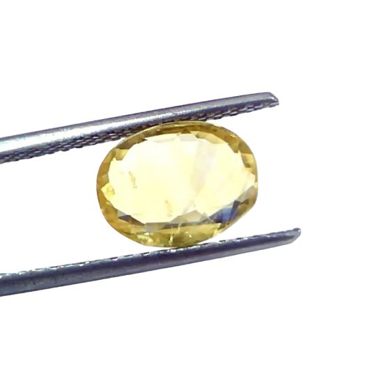 3.99 Ct GII Certified Unheated Untreated Natural Ceylon Yellow Sapphire