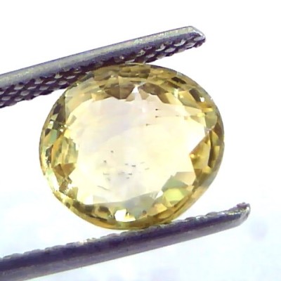 4.04 Ct Unheated Untreated Natural Ceylon Yellow Sapphire/Pukhraj