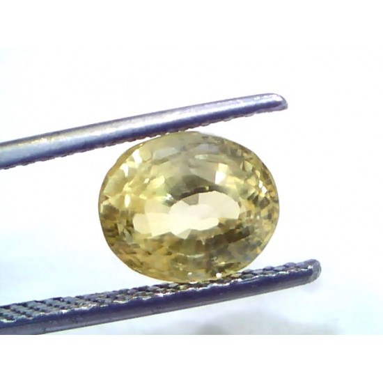 4.00 Ct IGI Certified Unheated Untreated Natural Ceylon Yellow Sapphire
