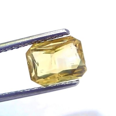 4.01 Ct IGI Certified Unheated Untreated Natural Ceylon Yellow Sapphire AA