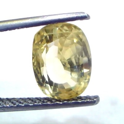 4.01 Ct IGI Certified Unheated Untreated Natural Ceylon Yellow Sapphire Gems