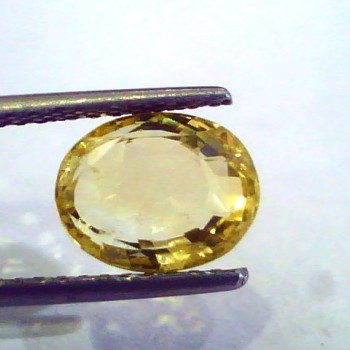 4.04 Ct GII Certified Unheated Untreated Natural Ceylon Yellow Sapphire Pukhraj