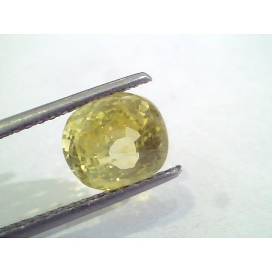 4.06 Ct 6.7 Ratti Unheated Untreated Natural Ceylon Yellow Sapphire