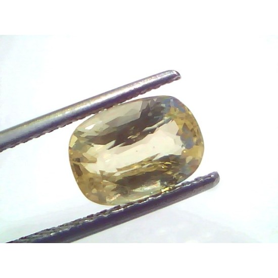 4.05 Ct GII Certified Unheated Untreated Natural Ceylon Yellow Sapphire