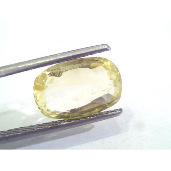 4.10 Ct 6.9 Ratti Unheated Untreated Natural Ceylon Yellow Sapphire