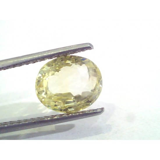 4.12 Ct 6.9 Ratti Unheated Untreated Natural Ceylon Yellow Sapphire