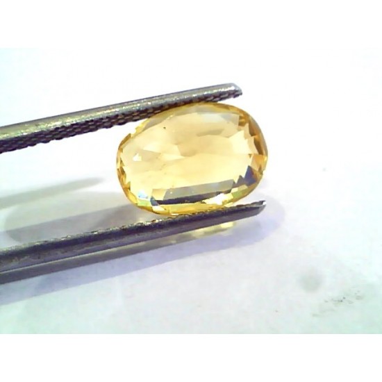 4.19 Ct Untreated Natural Ceylon Yellow Sapphire Gemstone AA