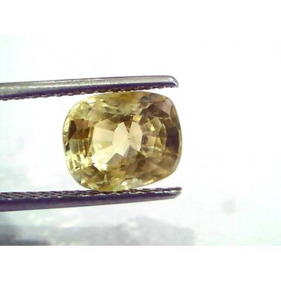 4.35 Ct 7.25 Ratti Unheated Untreated Natural Ceylon Yellow Sapphire