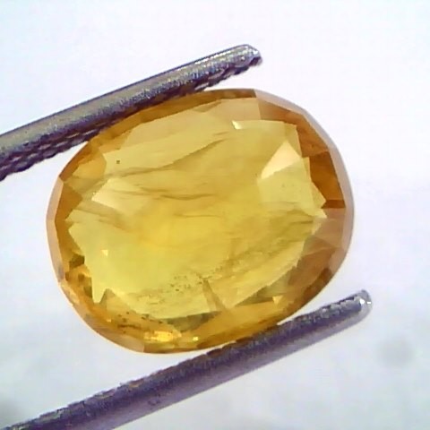 4.50 Ct Natural Yellow Sapphire Pukhraj Jupiter Gemstone(Heated)