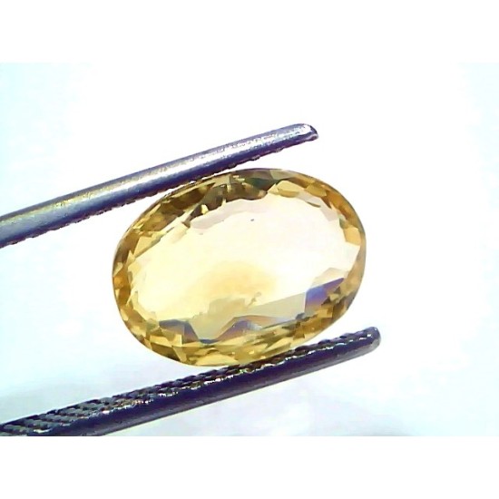 4.54 Ct IGI Certified Unheated Untreated Natural Ceylon Yellow Sapphire