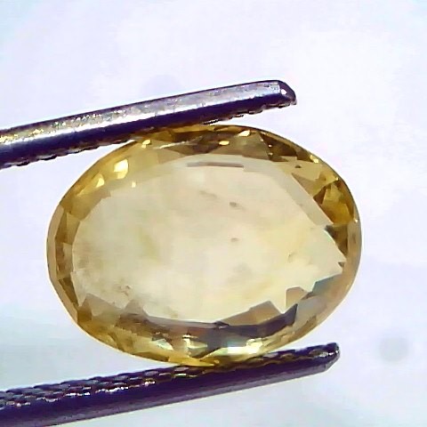 4.59 Ct IGI Certified Unheated Untreated Natural Ceylon Yellow Sapphire