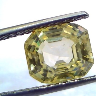 4.70 Ct IGI Certified Unheated Untreated Natural Ceylon Yellow Sapphire AAA