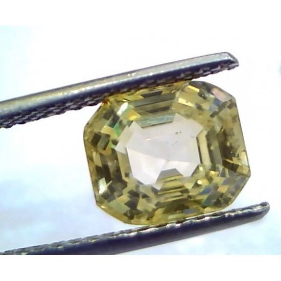 4.70 Ct IGI Certified Unheated Untreated Natural Ceylon Yellow Sapphire AAA