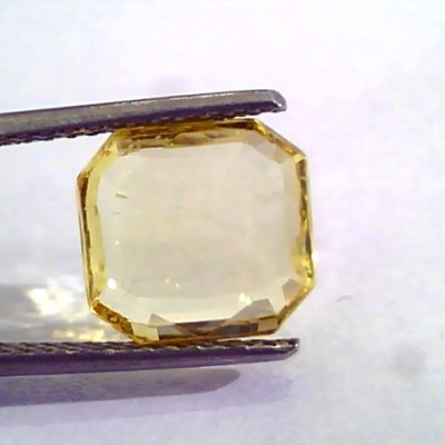 5.07 Ct Unheated Untreated Natural Ceylon Yellow Sapphire Gemstone