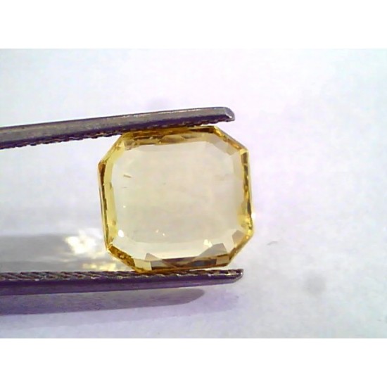 5.07 Ct Unheated Untreated Natural Ceylon Yellow Sapphire Gemstone
