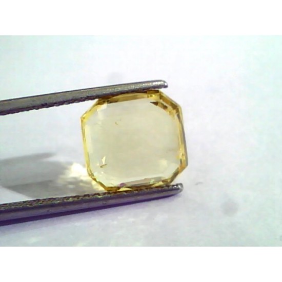 5.07 Ct Unheated Untreated Natural Ceylon Yellow Sapphire Gemstone