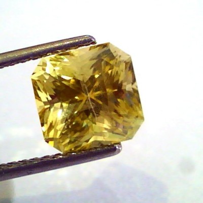 5.08 Ct Unheated Untreated Radiant Cut Natural Ceylon Yellow Sapphire
