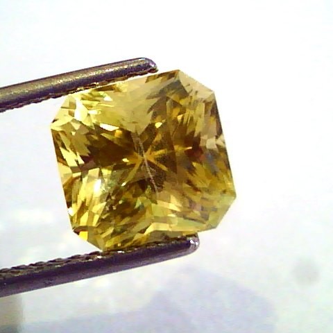 5.08 Ct Unheated Untreated Radiant Cut Natural Ceylon Yellow Sapphire