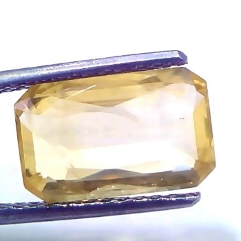 5.09 Ct IGI Certified Unheated Untreated Natural Ceylon Yellow Sapphire