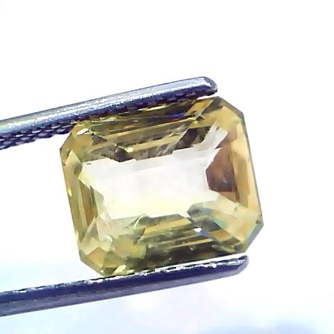 5.10 Ct IGI Certified Unheated Untreated Natural Ceylon Yellow Sapphire AA