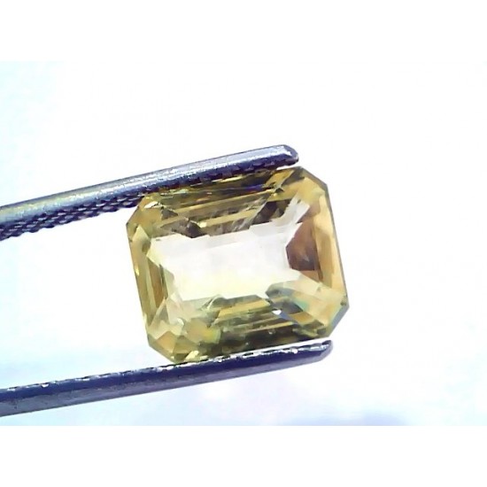 5.10 Ct IGI Certified Unheated Untreated Natural Ceylon Yellow Sapphire AA