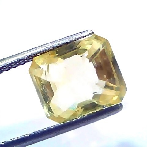 5.10 Ct IGI Certified Unheated Untreated Natural Ceylon Yellow Sapphire AA