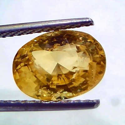 5.13 Ct IGI Certified Unheated Untreated Natural Ceylon Yellow Sapphire