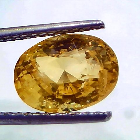 5.13 Ct IGI Certified Unheated Untreated Natural Ceylon Yellow Sapphire
