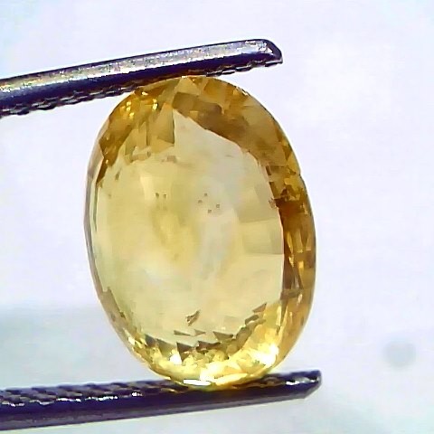5.13 Ct IGI Certified Unheated Untreated Natural Ceylon Yellow Sapphire