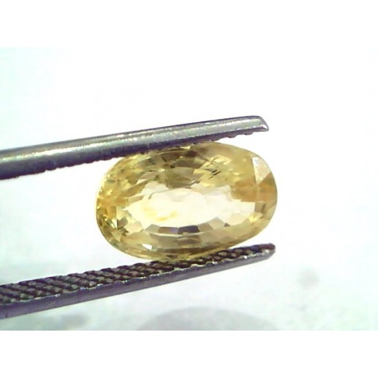5.21 Ct IGI Certified Unheated Untreated Natural Ceylon Yellow Sapphire