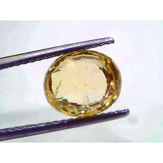 5.23 Ct IGI Certified Unheated Untreated Natural Ceylon Yellow Sapphire