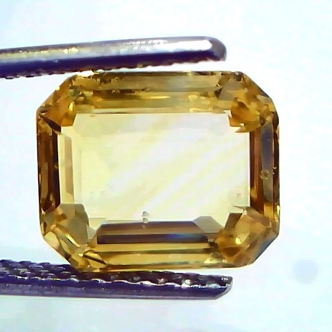 5.28 Ct IGI Certified Unheated Untreated Natural Ceylon Yellow Sapphire AAA