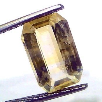 5.38 Ct Certified Unheated Untreated Natural Ceylon Yellow Sapphire Gemstone