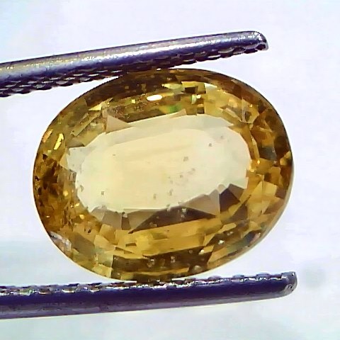 6.13 Ct IGI Certified Unheated Untreated Natural Ceylon Yellow Sapphire