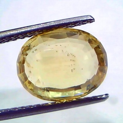 6.13 Ct IGI Certified Unheated Untreated Natural Ceylon Yellow Sapphire