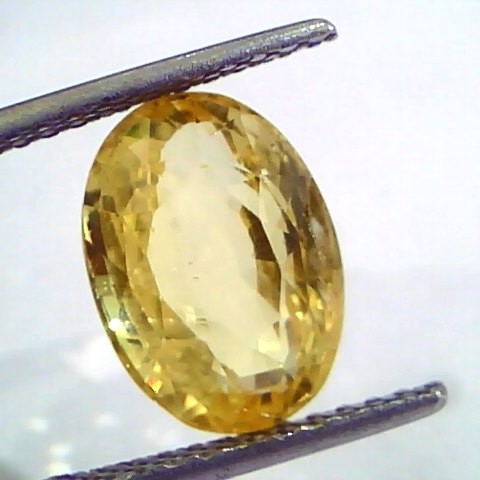 6.38 Ct Unheated Untreated Natural Ceylon Yellow Sapphire AAAAA