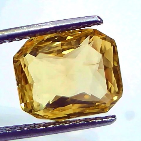 6.51 Ct IGI Certified Unheated Untreated Natural Ceylon Yellow Sapphire AAA