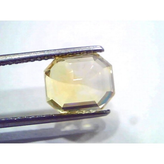 6.51 Ct IGI Certified Unheated Untreated Natural Ceylon Yellow Sapphire AAA