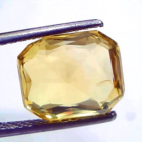 6.51 Ct IGI Certified Unheated Untreated Natural Ceylon Yellow Sapphire AAA
