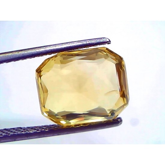 6.51 Ct IGI Certified Unheated Untreated Natural Ceylon Yellow Sapphire AAA