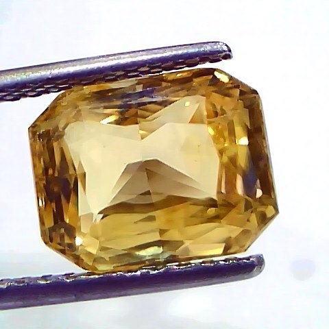 6.56 Ct IGI Certified Unheated Untreated Natural Ceylon Yellow Sapphire AAA